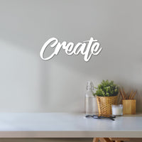 Thumbnail for Create Sign | Metal Wall Art | Word Wall Decor | Create Word Wall Hanging | Metal Create Sign | Words for the Wall | Script Wall Words