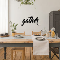 Thumbnail for Gather Metal Sign | Wall Decor | Script Gather Cutout Sign | Dining Room Sign | Family Sign | Gather in Metal Letters | Kitchen Table Sign