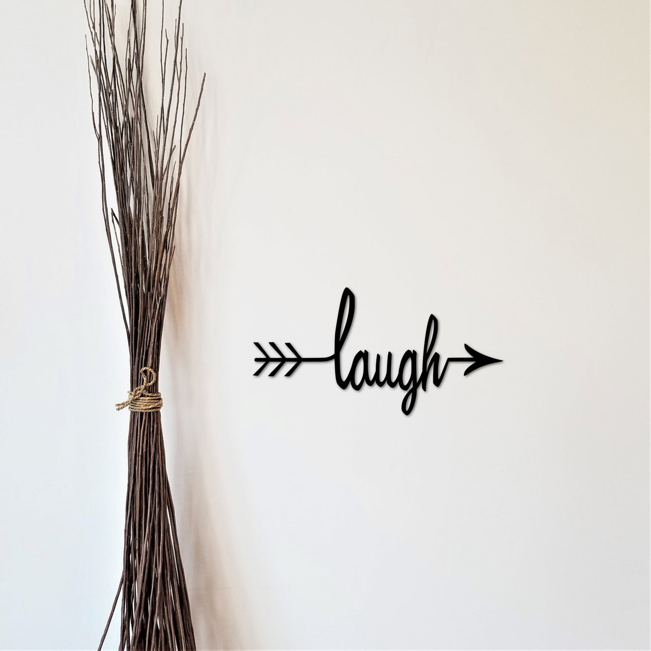 Laugh Arrow Sign | Metal Word Art | Metal Laugh Arrow | Laugh Word Arrow | Laugh Arrow with Words | Rustic Arrow Decor | Live Laugh Love