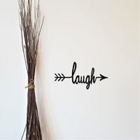 Thumbnail for Laugh Arrow Sign | Metal Word Art | Metal Laugh Arrow | Laugh Word Arrow | Laugh Arrow with Words | Rustic Arrow Decor | Live Laugh Love