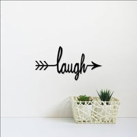 Thumbnail for Laugh Arrow Sign | Metal Word Art | Metal Laugh Arrow | Laugh Word Arrow | Laugh Arrow with Words | Rustic Arrow Decor | Live Laugh Love