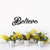 Thumbnail for Metal Believe Sign | Metal Wall Art | Believe Christmas Decor | Believe Metal Sign | Wall Decor | Wall Art | Believe Word | Holiday Gift