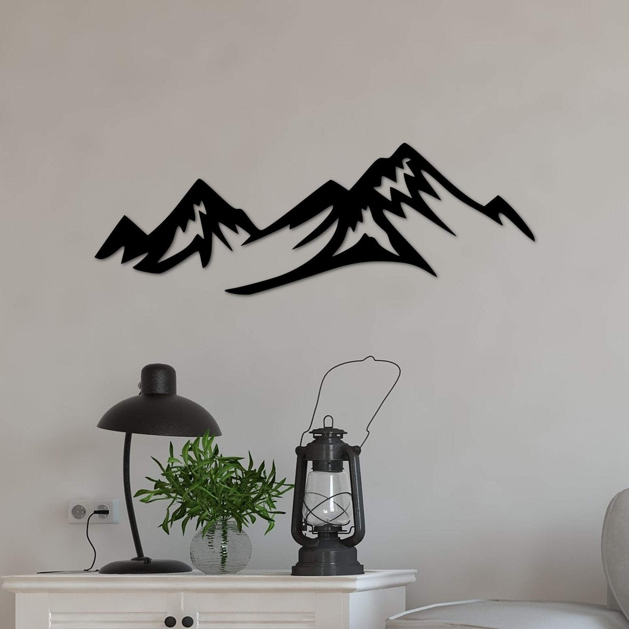 Metal Mountains Ski Decor | Mountain Art | Lake House Cabin Decor | Rustic Mountain Landscape Metal Art Sign Cutout | Mountain Gift