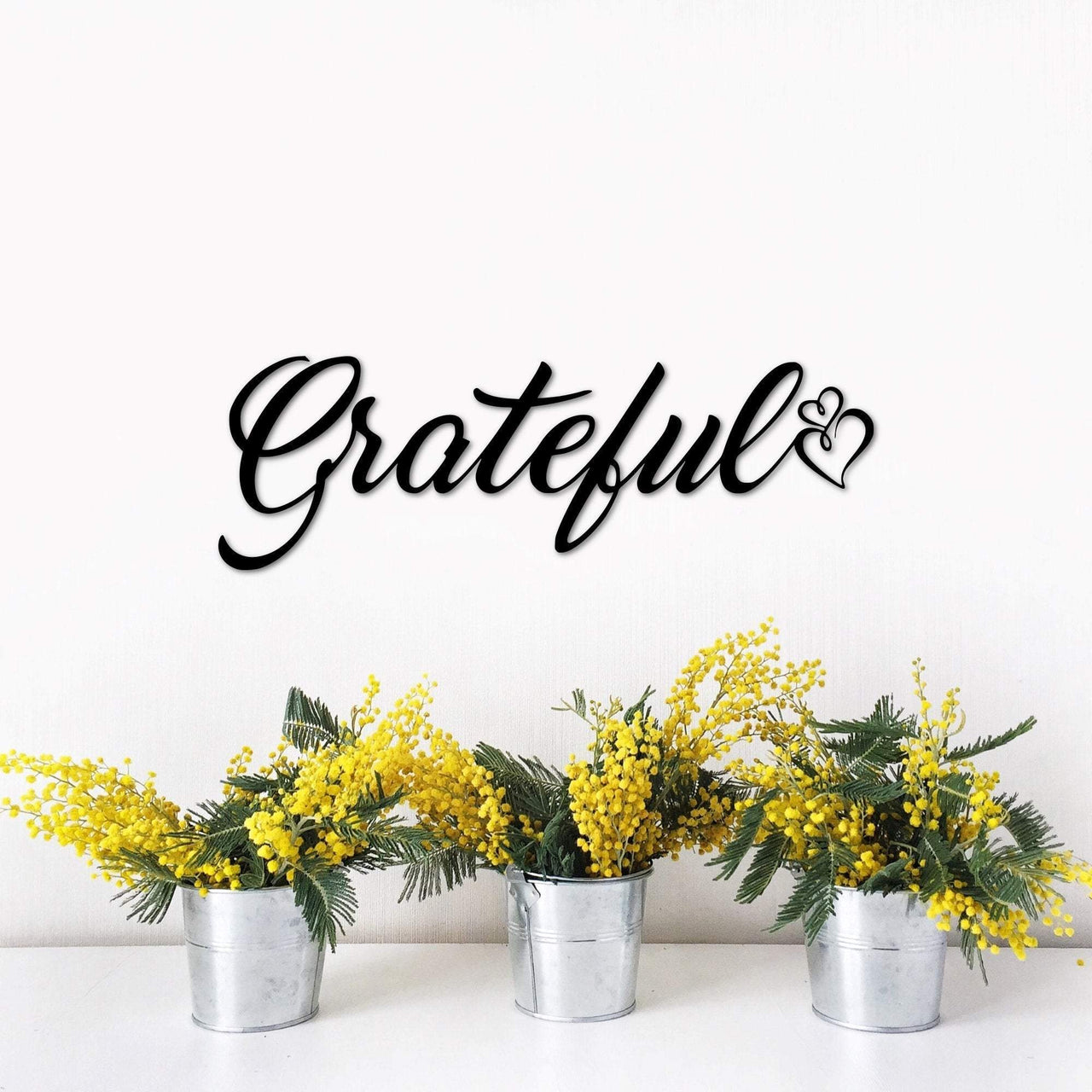 Metal Grateful Sign | Wall Decor | Grateful Hearts Sign | Living Room Decor | Word Art Grateful Decor | Grateful Gift | Metal Word