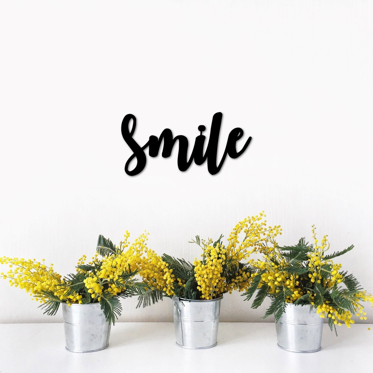 Smile Sign | Metal Script Word | Smile Metal Sign | Inspirational Words for the Wall | Smile Wall Hanging | Kids Room Decor | Dentist Sign
