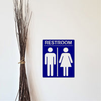 Thumbnail for Metal Restroom Sign | Restroom Door Sign | Restroom Decor | Bathroom Accessories | Restroom Art | Restroom People | Unisex Bathroom Art