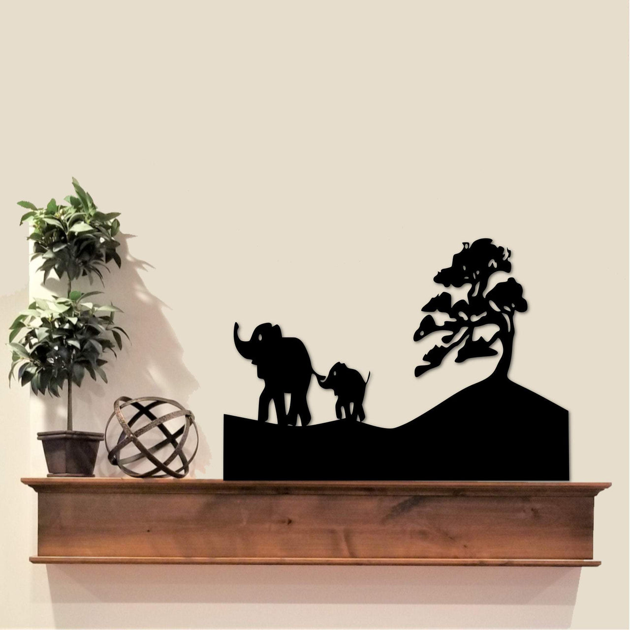 Metal Elephant and Baby Nursery Sign | Jungle Sign | Zoo Wall Decor |African Safari | Kids Room Decor | Wildlife Art | Metal Animal Cutout