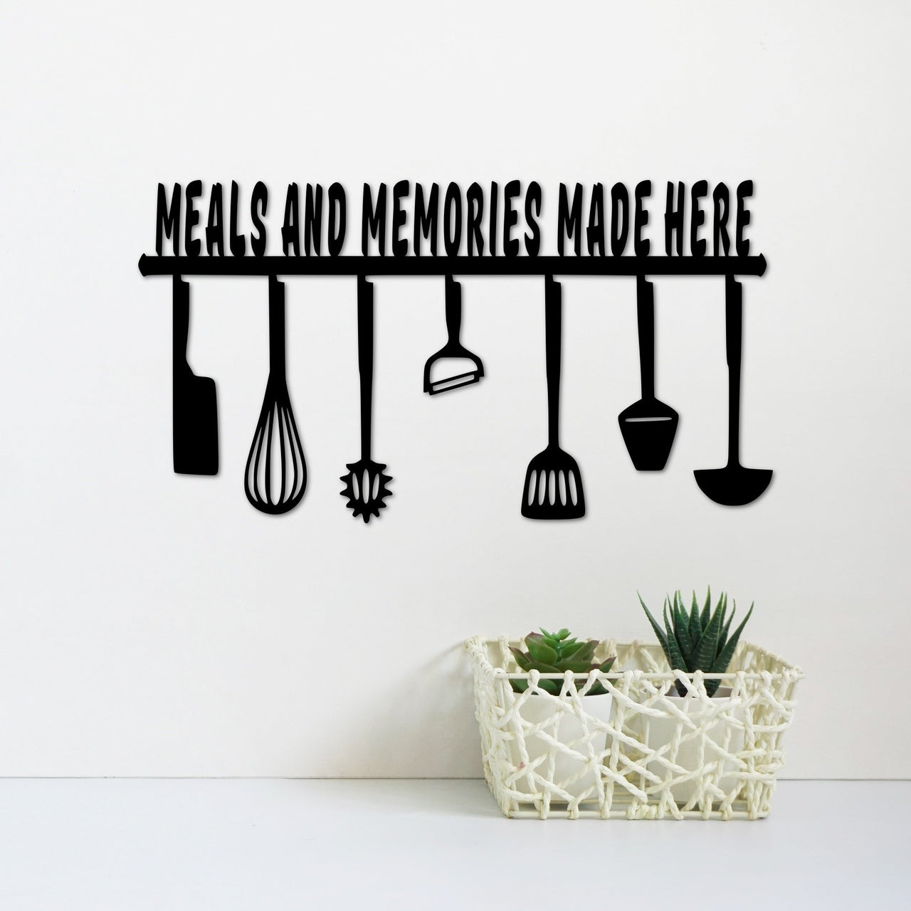 Meals and Memories Made Here Sign | Metal Kitchen Signs | Wall Quote | Foodie Gifts | Metal Wall Art | Kitchen Decor | Dining Room Wall Art