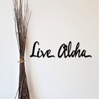 Thumbnail for Live Aloha Saying | Hawaii Metal Wall Art | Hawaii Flower Decor | Island Art Hawaiian Metal Sign | Hawaiian Gifts Home Decor | Island Sign
