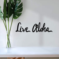 Thumbnail for Live Aloha Saying | Hawaii Metal Wall Art | Hawaii Flower Decor | Island Art Hawaiian Metal Sign | Hawaiian Gifts Home Decor | Island Sign