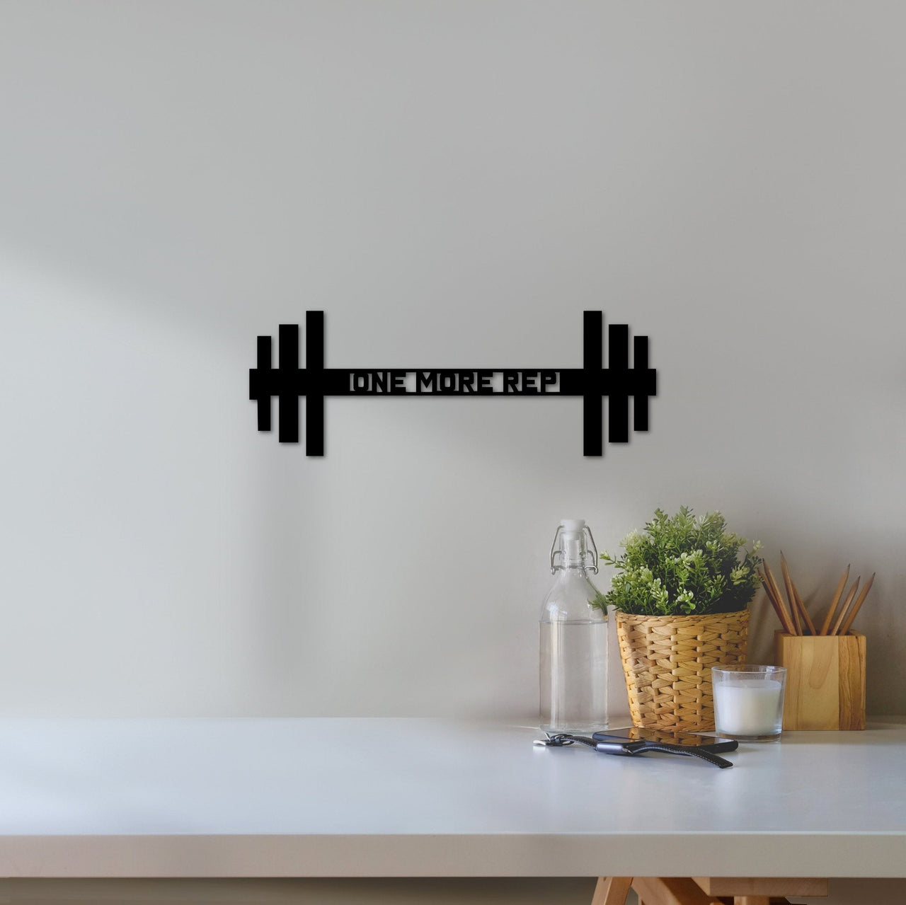 One More Rep Sign | Gym Wall Art | Motivational Metal Sign | Weight Lifting Gym Decor | Dumbbell Gym Sign | Custom Christmas Gift Idea