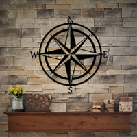 Thumbnail for Nautical Compass Rose Metal Wall Art | Compass Metal Sign | Nautical Wall Decor | Beach Wall Art | Travel Explore Decor Gifts | Direction