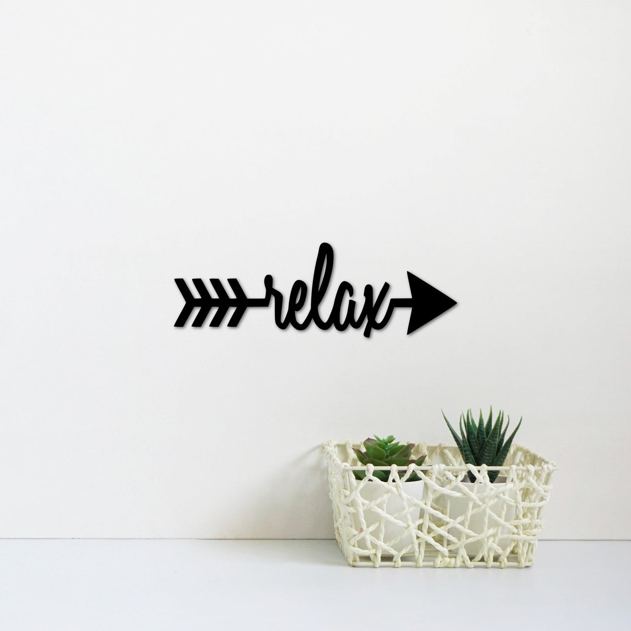 Relax Arrow Metal Wall Art | Master Bathroom Decor | Arrow with Relax Word for the Wall | Unwind Beach, Cabin or Lake House Relax Sign