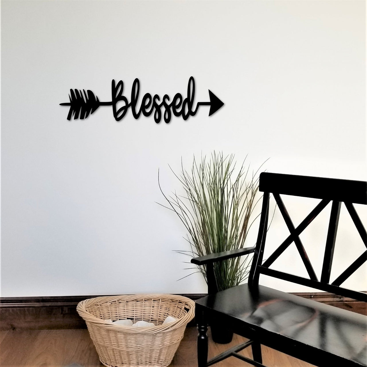 Blessed Arrow Sign | Blessed Word with Arrow Metal Wall Decor | Metal Blessed Sign | Living Room Decor | Blessed Gift Idea | Religious Gift