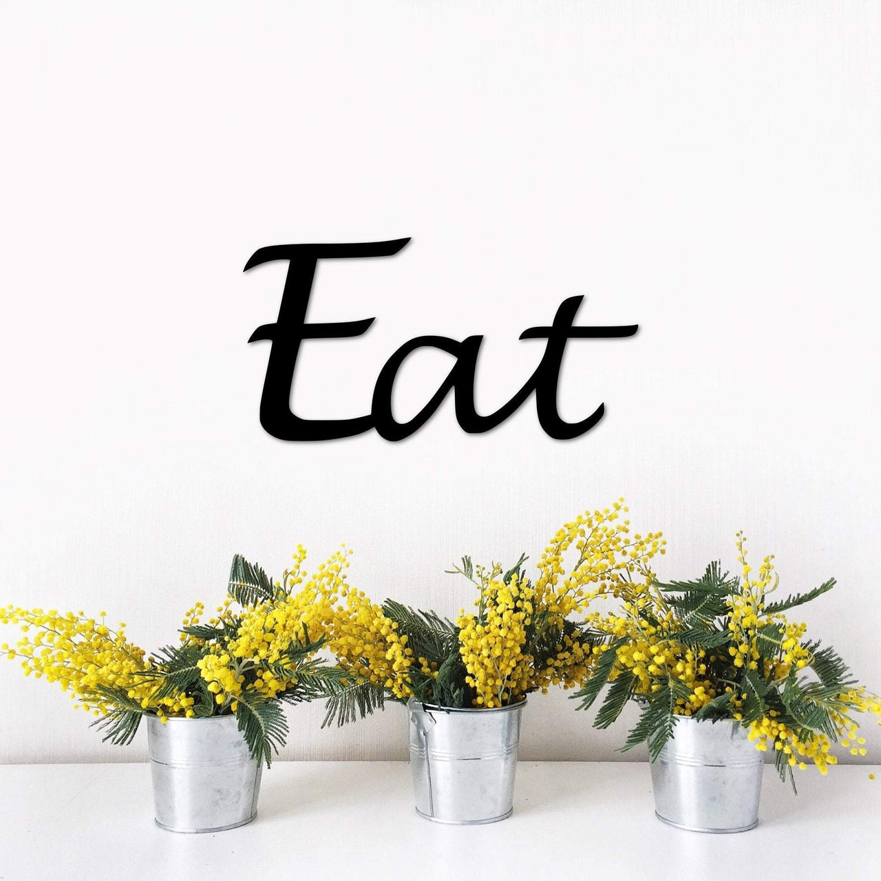 Eat Metal Sign | Script Word | Kitchen Sign | Metal Wall Decor | Word Art | Kitchen Eat Sign | Cursive Font | Let&#39;s Eat Sign | Kitchen Decor