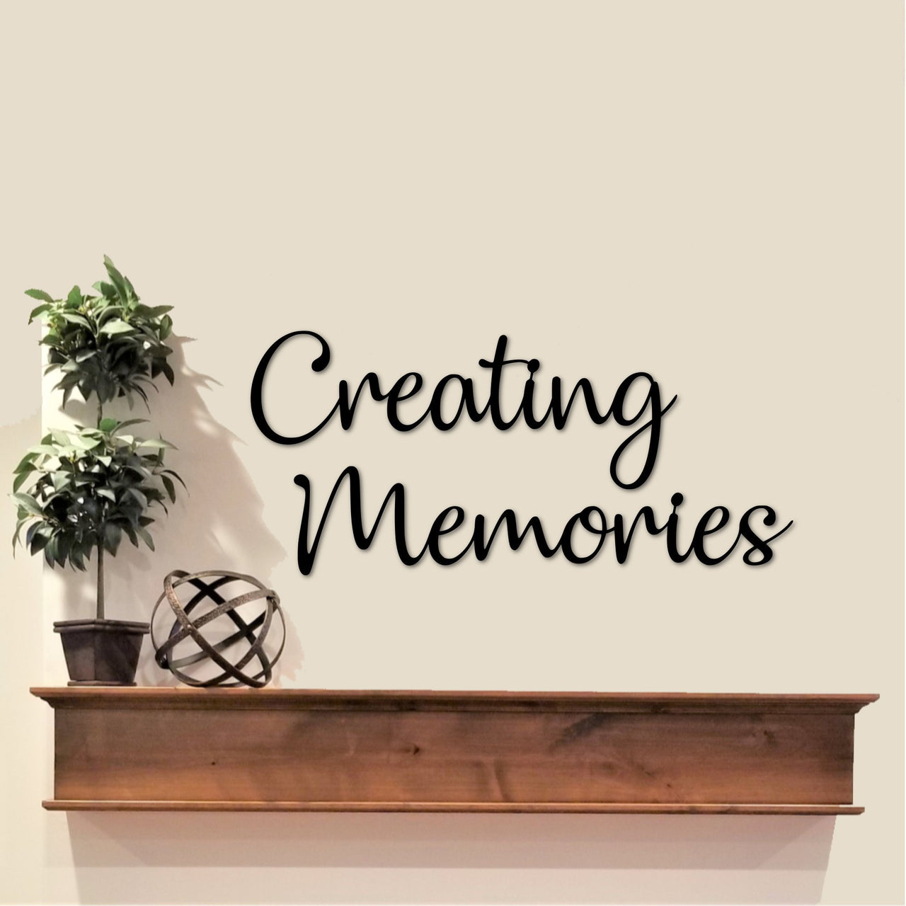 Creating Memories Sign | Metal Wall Art | Word Signs | Gallery Wall Decor | Farmhouse Decor | Family Room Decor | Memories Sign for Wall