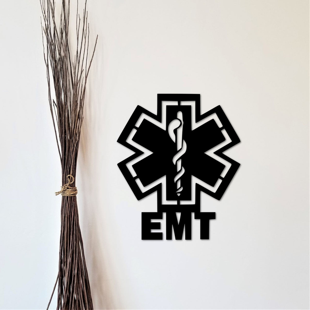 EMT Sign |First Responders Metal Wall Decor | EMT Gifts | Medical Decor | Metal Cutout Medical Badge | Gift for EMT | Medical Wall Art