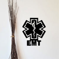 Thumbnail for EMT Sign |First Responders Metal Wall Decor | EMT Gifts | Medical Decor | Metal Cutout Medical Badge | Gift for EMT | Medical Wall Art