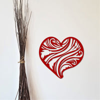Thumbnail for Feather Heart Decor | Heart Sign | Love Decor | Wedding and Valentine's Decor | Girls Room Decor | Metal Cutout Heart with Feather Pattern