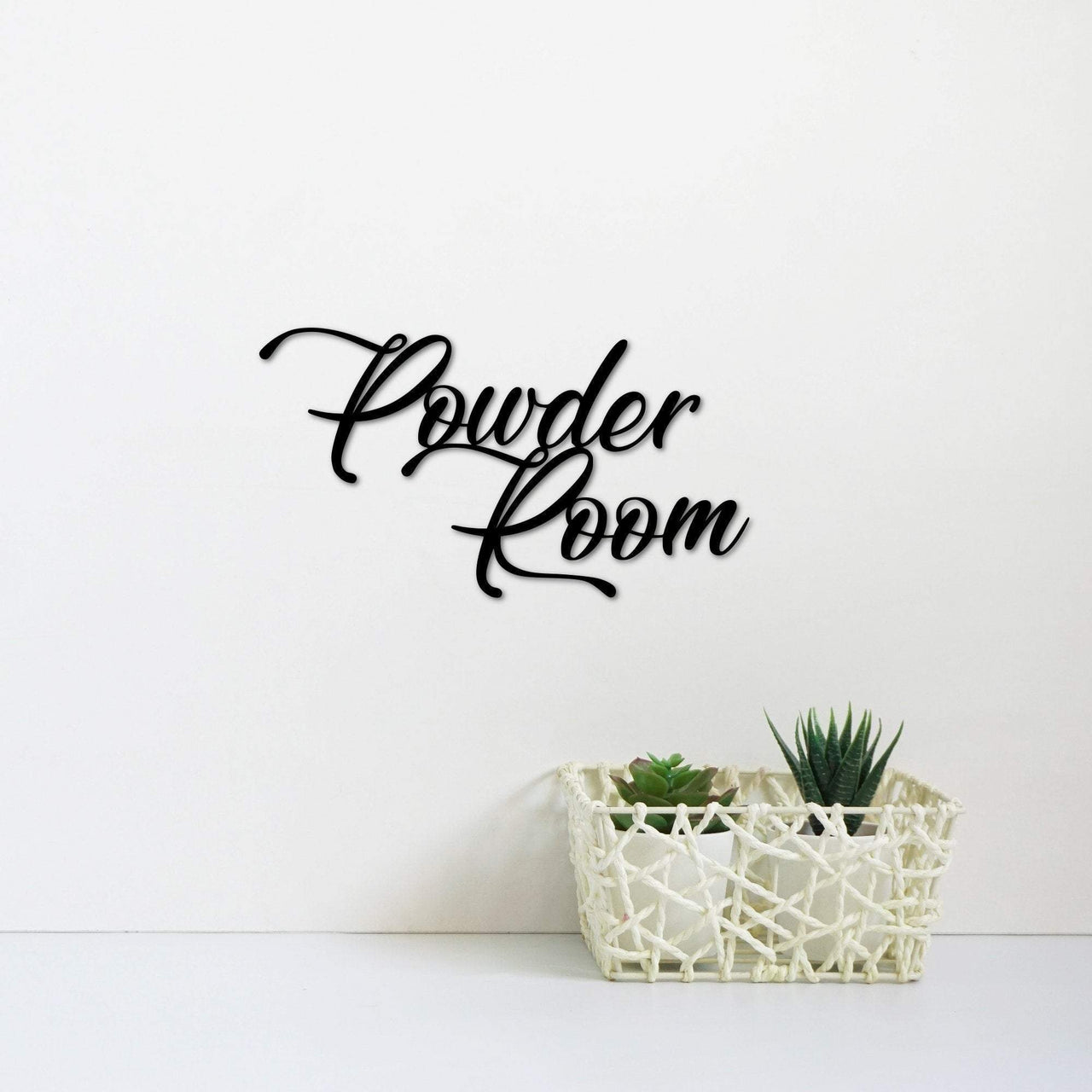 Powder Room Metal Sign | Decorative Bathroom Sign | Bathroom Decor for Guest Bathroom or Master Bathroom | Metal Word Art | Wash Room Decor