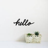Thumbnail for Metal Hello Sign | Script Words for the Wall | Metal Rustic Word Art | Hello Sign | Front Porch Decor | Entryway Sign | Hello for Wreath