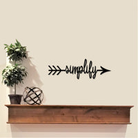 Thumbnail for Simplify Arrow Sign | Metal Wall Art | Arrow Decor | Simplify Word Art | Steel Script Word | Word Arrows | Simplify Sign | Cursive Word