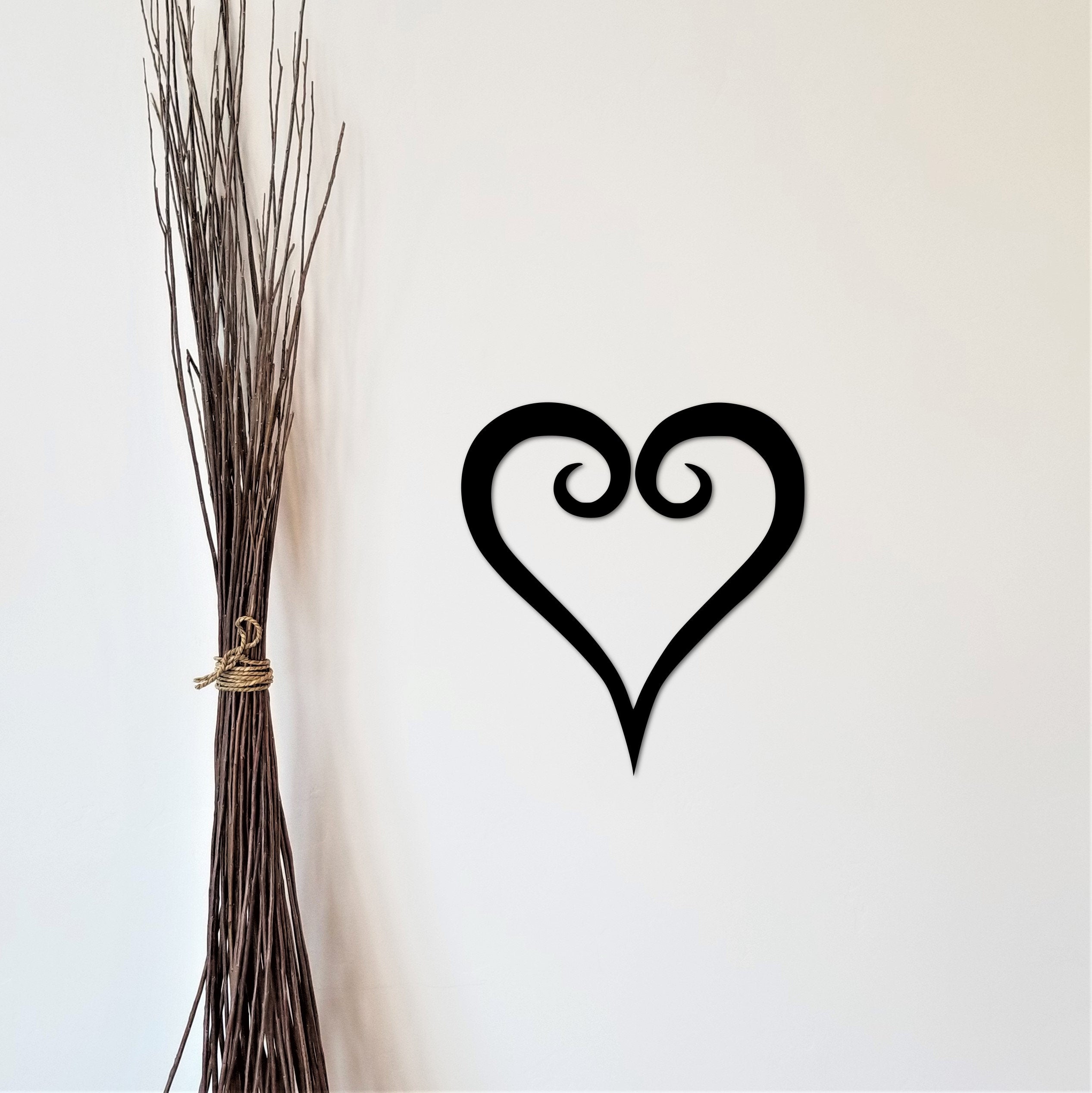 Feather Heart Sign  Metal Heart Wall Decor – Simply Royal Design