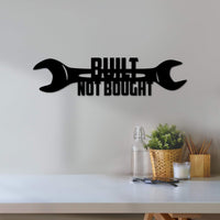 Thumbnail for Built Not Bought Sign | Garage Decor | Metal Wall Art | Garage Quote | Garage Gifts for Men Gifts for Boyfriend, Husband, Dad | Hot Rod Sign