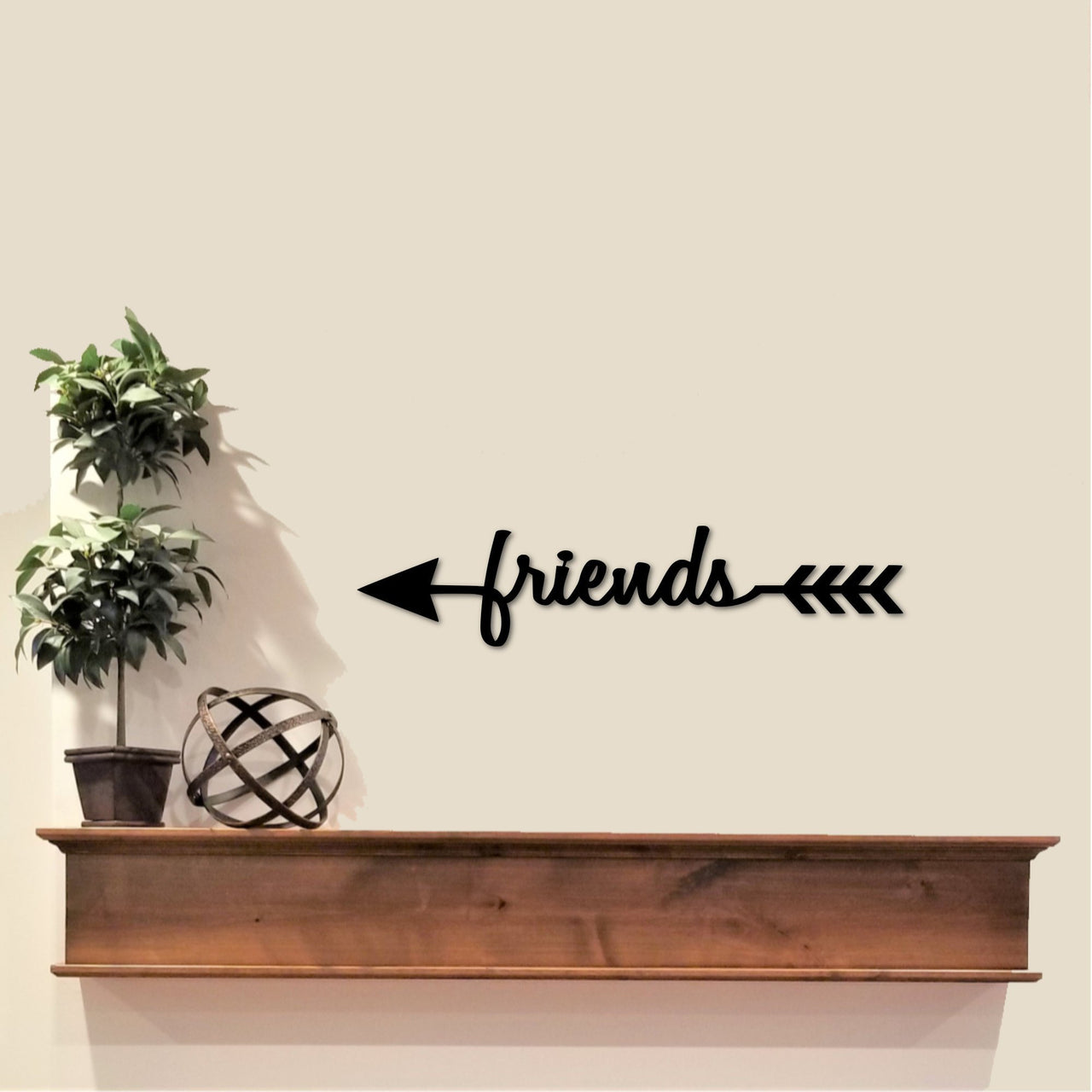 Arrow Friends Sign | Metal Wall Decor | Arrow Wall Art | Friends Script Words for the Wall | Friends Sign |Gift for Her | Friends Gifts