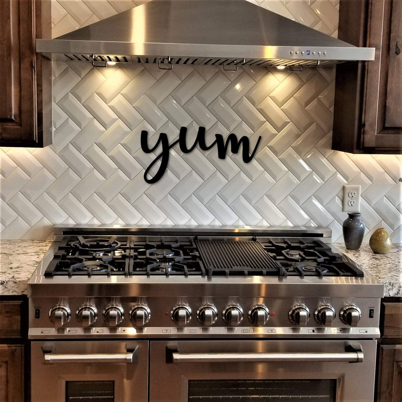 Yum Sign | Metal Word Art | Kitchen Sign | Dining Room Decor | Metal Yum Sign | Yum Metal Word | Kitchen Decor | Word Signs