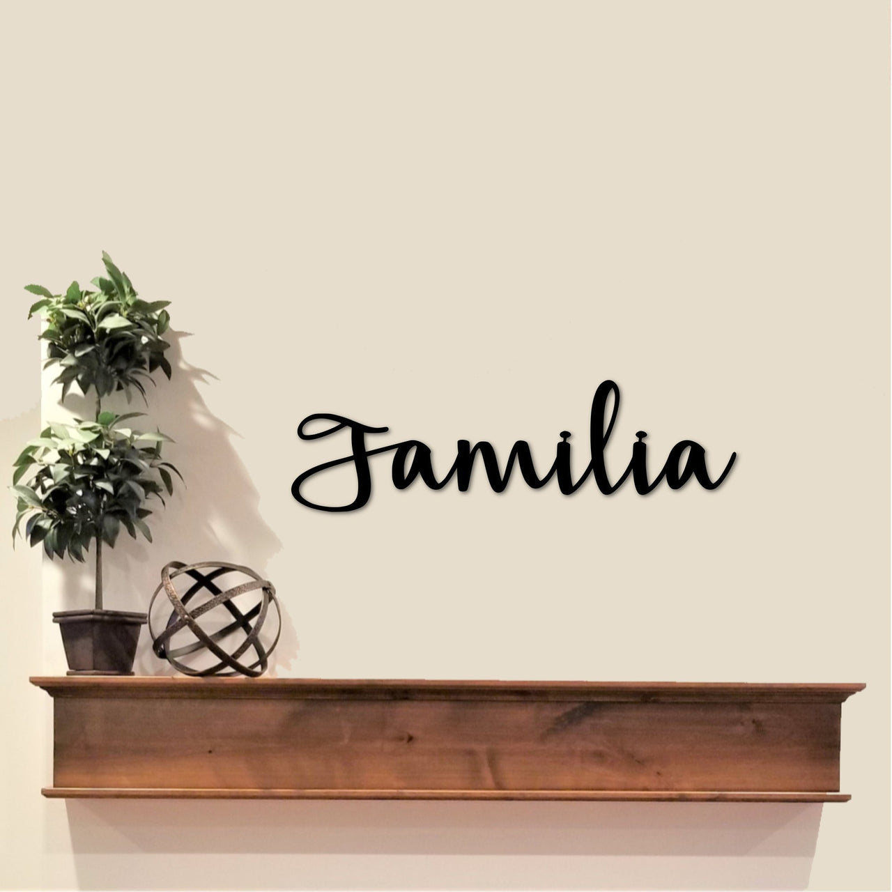 Familia Metal Sign | Steel Script Words for the Wall | Spanish Family Cursive Word Metal Wall Decor | Family Room Decor | Family Photo Wall