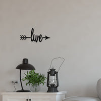 Thumbnail for Live Arrow Sign | Metal Word with Arrow | Metal Wall Decor | Arrow Sign Wall Art | Steel Script Words for the Wall | Arrow Decor