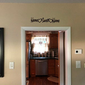 Home Sweet Home Sign | Metal Cutout Word Art | Heart Decor | Words for the Wall | Cursive Sign | Entryway Decor | Kitchen Sign| Home Sign