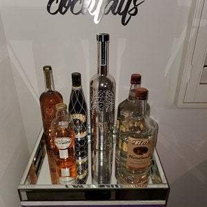 Metal Cocktails Sign | Home Bar Decor | Home Bar Gift Idea | Bar Sign | Alcohol Bar Accessories | Drink Sign| Script Cocktails Sign Word Art