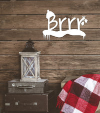 Thumbnail for Winter Brrr Sign | Metal Rustic Farmhouse Christmas Sign | Snow Decor | Holiday Decoration for Wreath | Tree Ornament | Winter Door Hanger