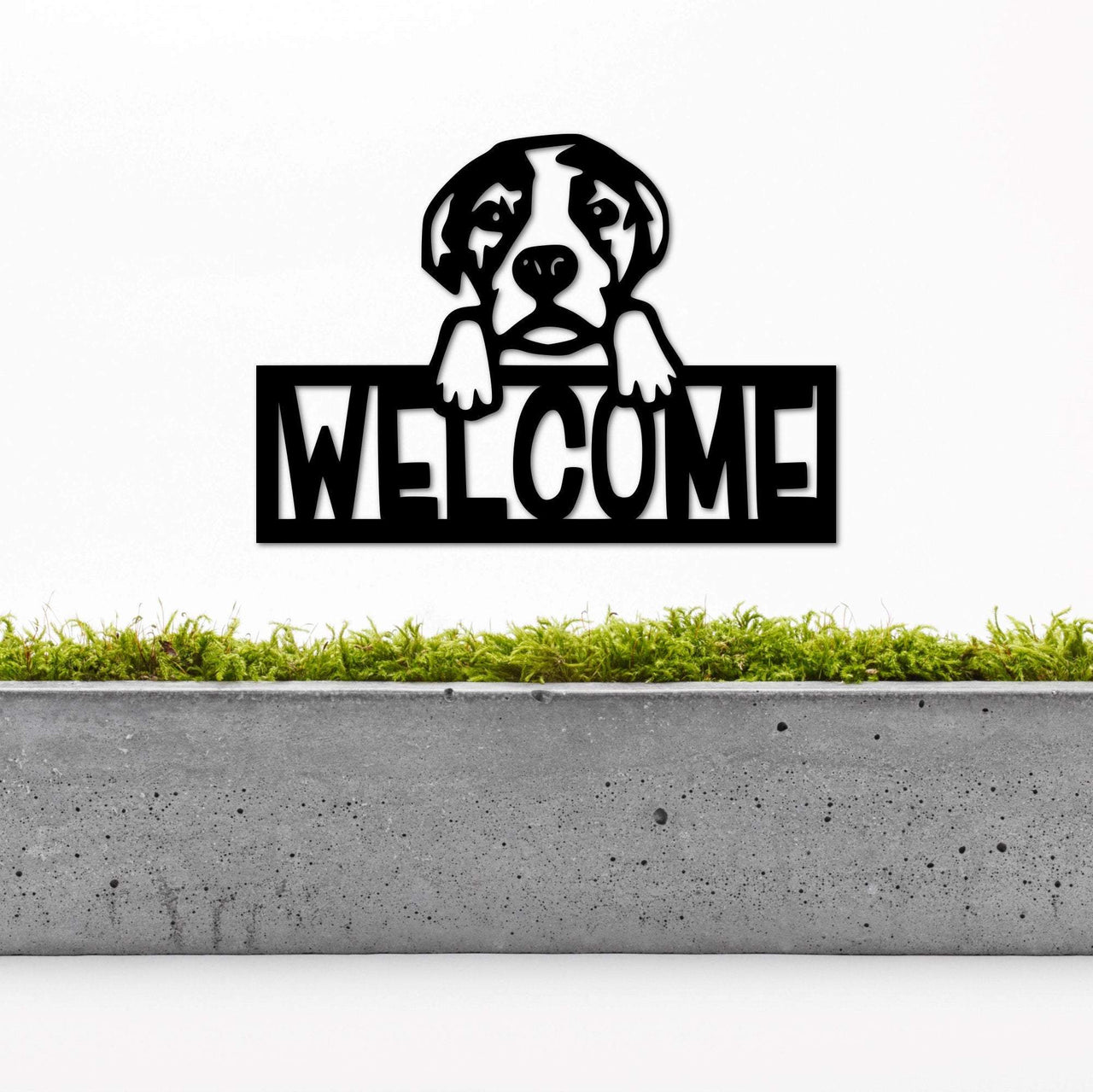 Dog Welcome Sign | Front Door Hanger Metal Wall Art | Entryway Sign | Dog Sign | Dog Lover Gift | Housewarming Gift | Metal Welcome Sign
