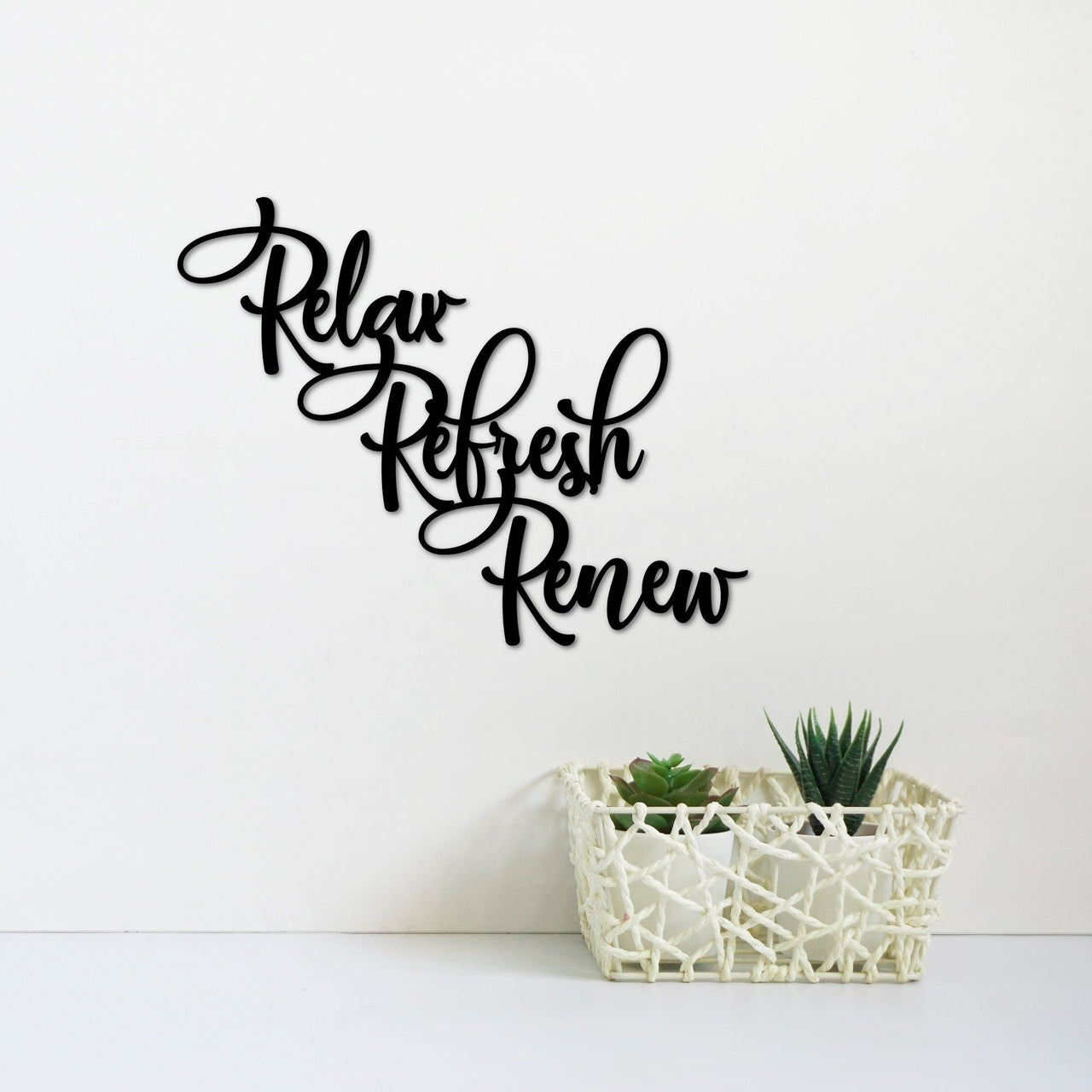 Relax Refresh Renew Metal Wall Sign | Bathroom Decor | Master Bedroom Sign | Gift for Wife, Mom or Girlfriend | Spa Sign Metal Art | Bath