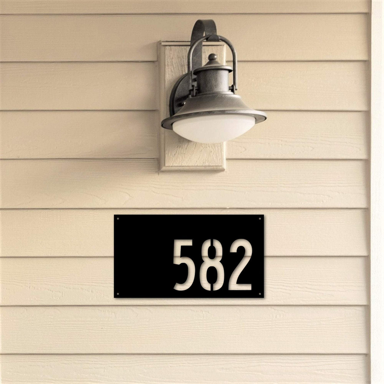 Rectangle Metal Address Sign | Horizontal Metal House Numbers | Address Plate | Home Address Sign | Modern Address Numbers Cutout of Metal
