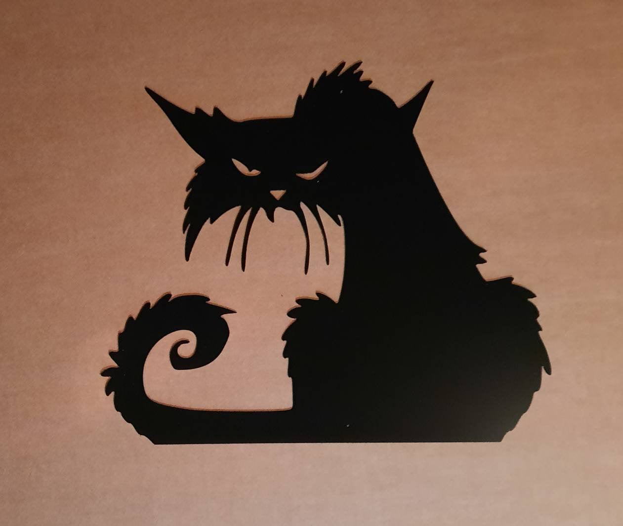 Angry Cat Halloween Metal Decor | Spooky Halloween Sign for Indoor or Outdoor Decoration | Halloween Decor | Cat Decor | Black Spooky Cat