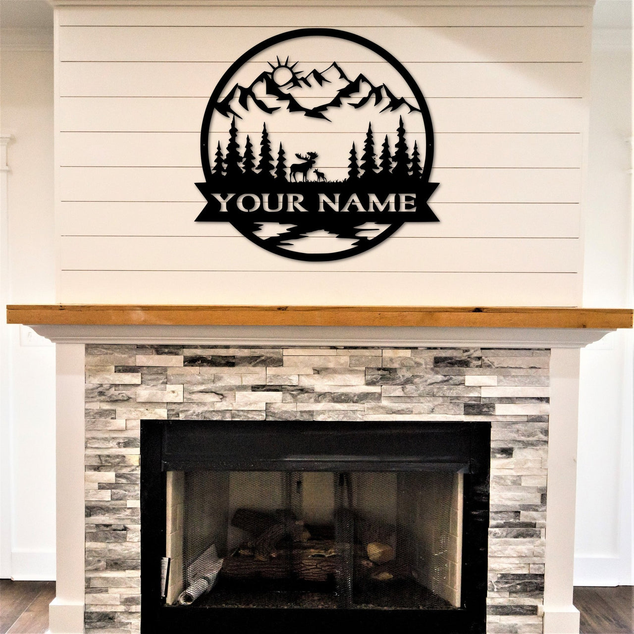 Moose Personalized Name Metal Sign | Cabin Decor | Housewarming Gift | Custom Last Name Sign | Nature Nursery Name Sign | Moose Decor