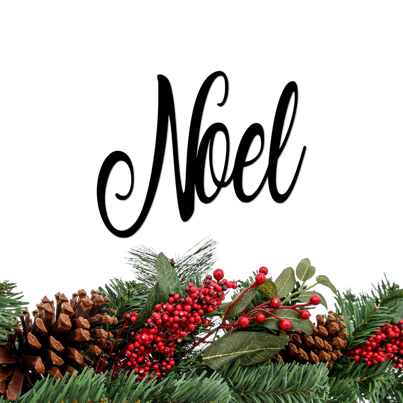 Noel Sign Metal Wall Word | Christmas Sign | Holiday Decor | Script Noel Wall Hanging | Christmas Ornament for Tree | Cursive Steel Word