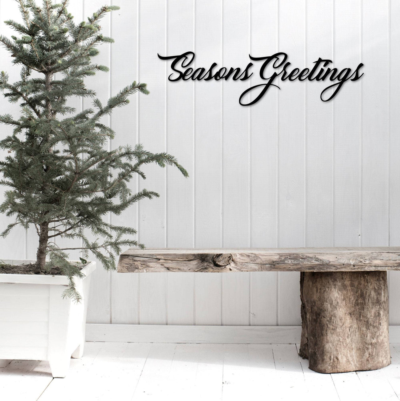Seasons Greetings Sign | Metal Wall Decor | Steel Script Words for the Wall | Holiday Sign | Christmas Decor | Winter Sign | Office Decor