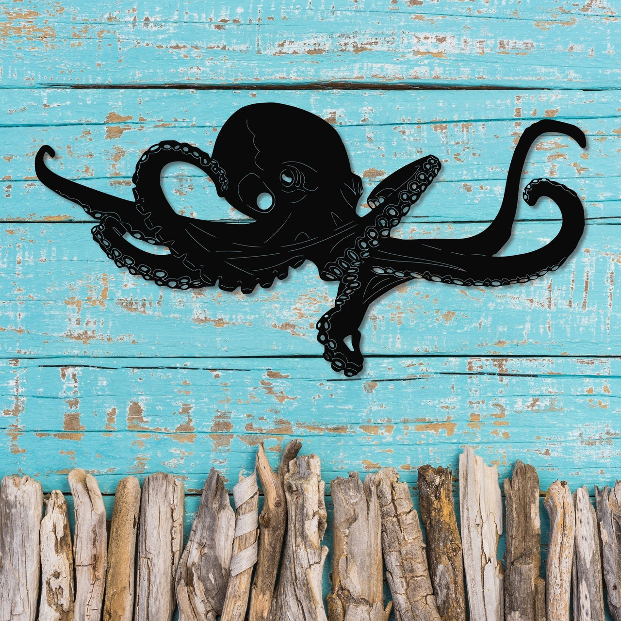 Metal Octopus Art | Detailed Octopus Wall Hanging | Ocean Decor | Scuba Diver Gift | Large Beach, Tropical, Hawaiian, Coastal Life