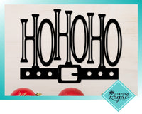 Thumbnail for Ho Ho Ho Christmas Sign with Santa Claus Belt | Metal Wall Decor | Christmas and Holiday Decor | Metal Christmas Sign | Winter Metal Word