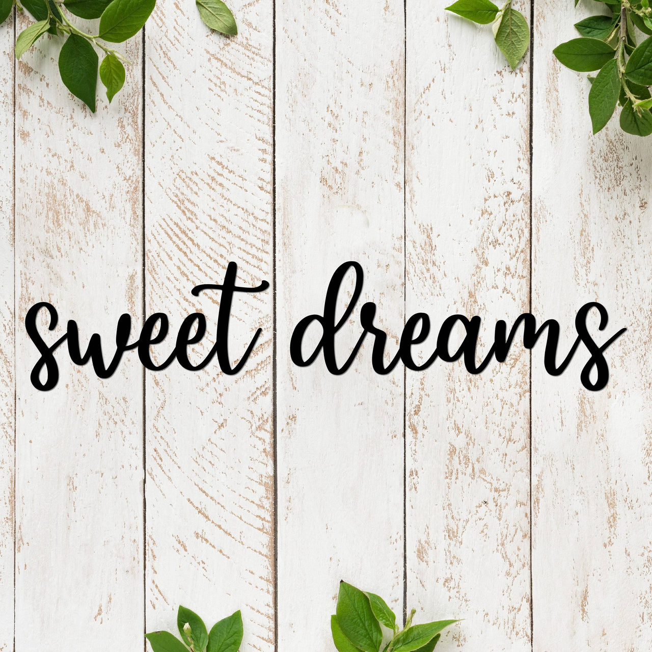 Sweet Dreams Sign | Above Bed Decor | Over the Bed Wall Decor | Metal Words | Nursery Decor | Bedroom Decor | Kids Room Decor | Wall Words