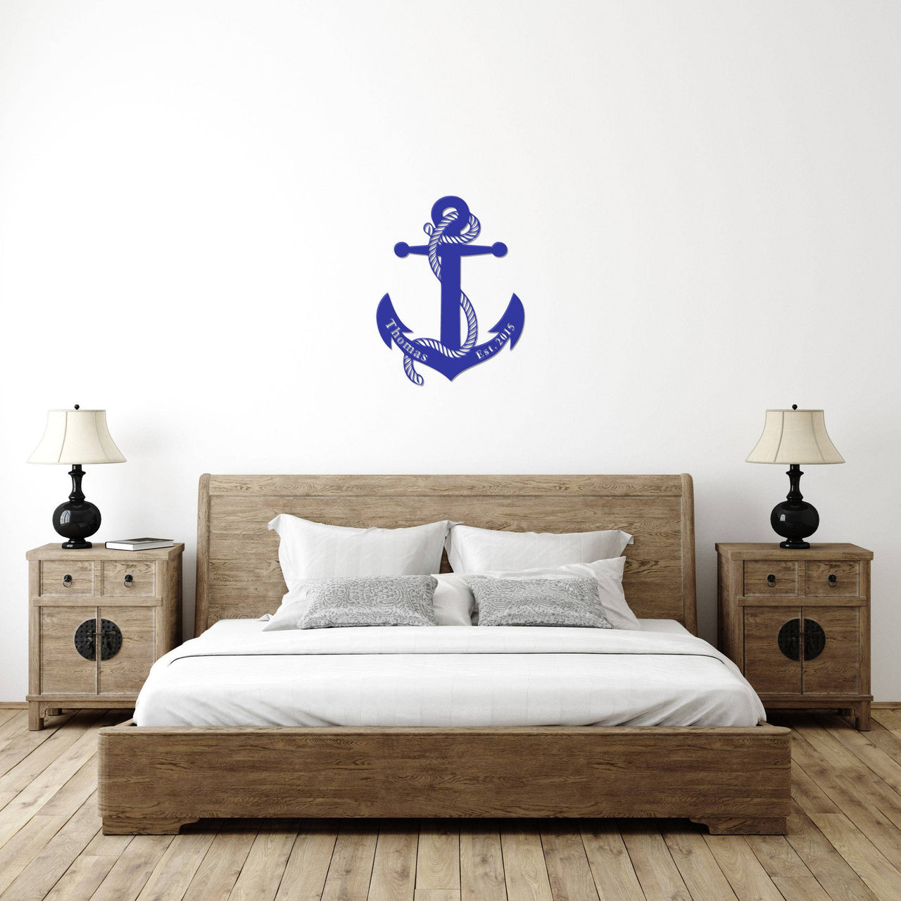 Anchor Name Sign | Nautical Decor | Beach Decor | Nautical Sign | Personalized Anchor Family Name | Custom Wedding Gift |  Lake Wall Decor