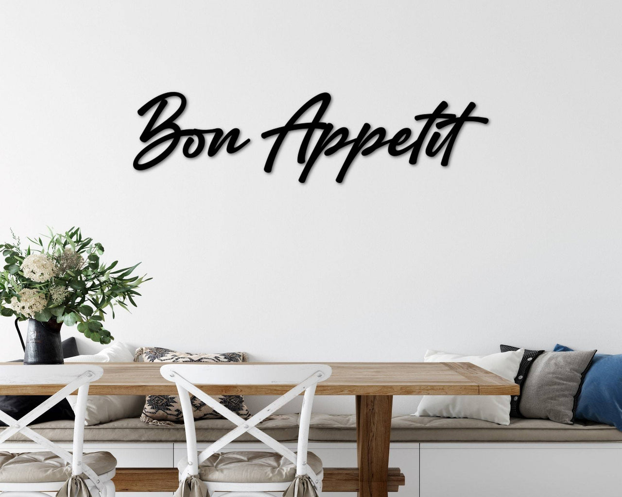 Bon Appetit Sign | Bon Appetit Metal Word | Farmhouse Decor | Kitchen Wall Decor | Housewarming Gift | Metal Word Wall Art | Kitchen Art