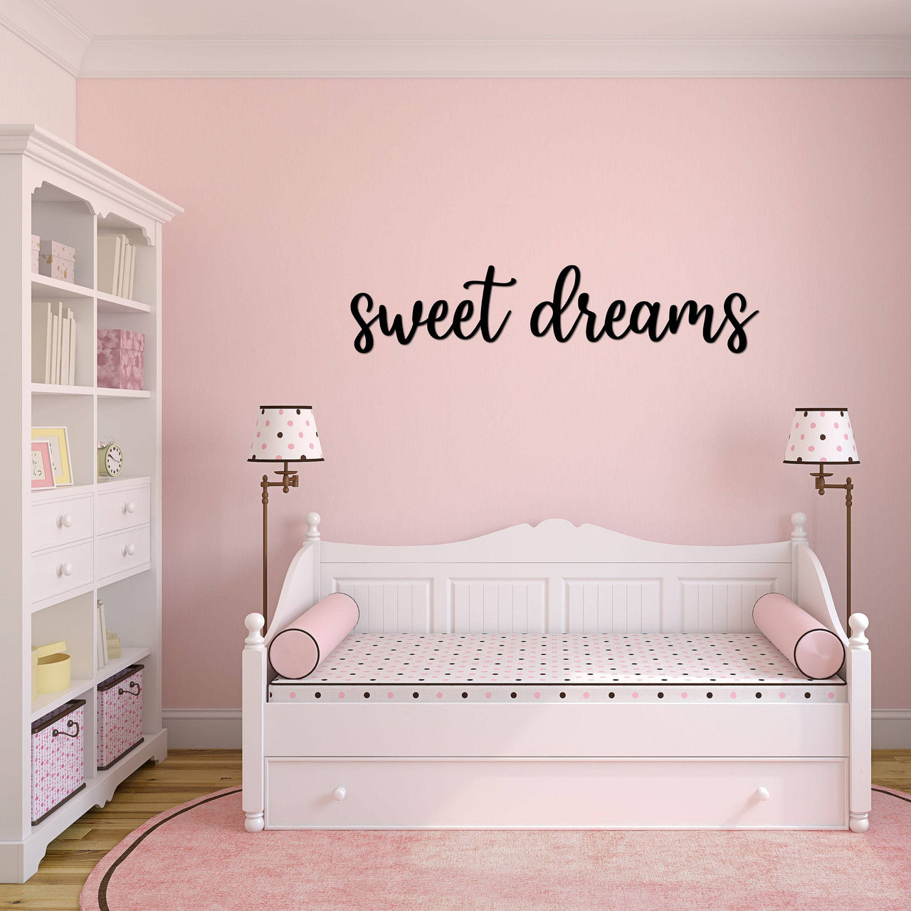 Sweet Dreams Sign | Above Bed Decor | Over the Bed Wall Decor | Metal Words | Nursery Decor | Bedroom Decor | Kids Room Decor | Wall Words