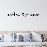 Thumbnail for Names Above Bed Metal Sign | Personalized First Names with Heart in Between I Heart You Customized Metal Sign | Newlywed Gift | Wedding Sign