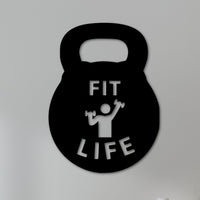 Thumbnail for Metal Gym Sign | Fit Life Metal Kettle Bell Sign - Simply Royal Design